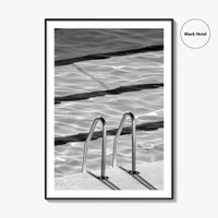 Bondi Beach Black and White Fine Art Photo Print, Sydney Icebergs Pool, Australia Poster