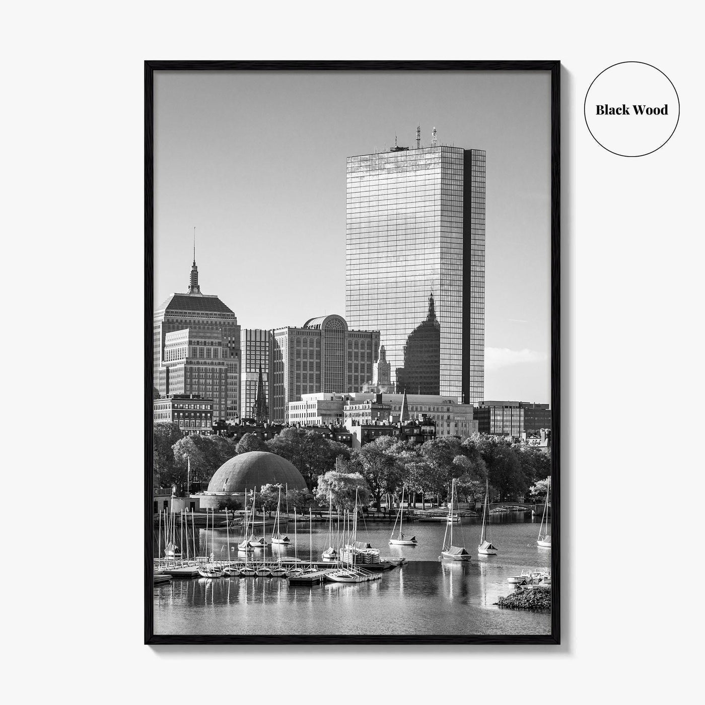 Boston Skyline Black and White Fine Art Photo Print, City, Massachusetts USA, Wall Poster