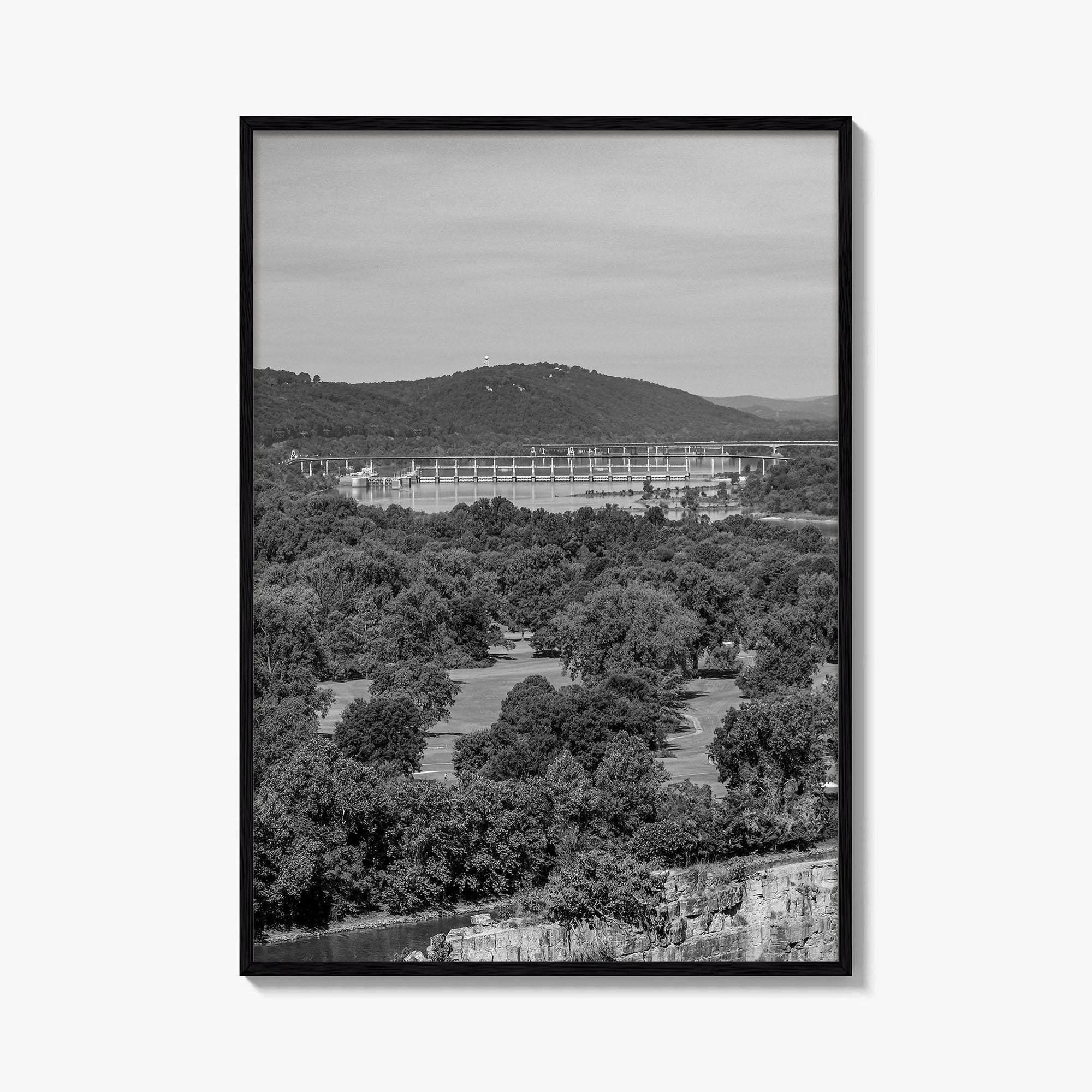 Arkansas River Black and White Fine Art Photo Print, North Little Rock Poster
