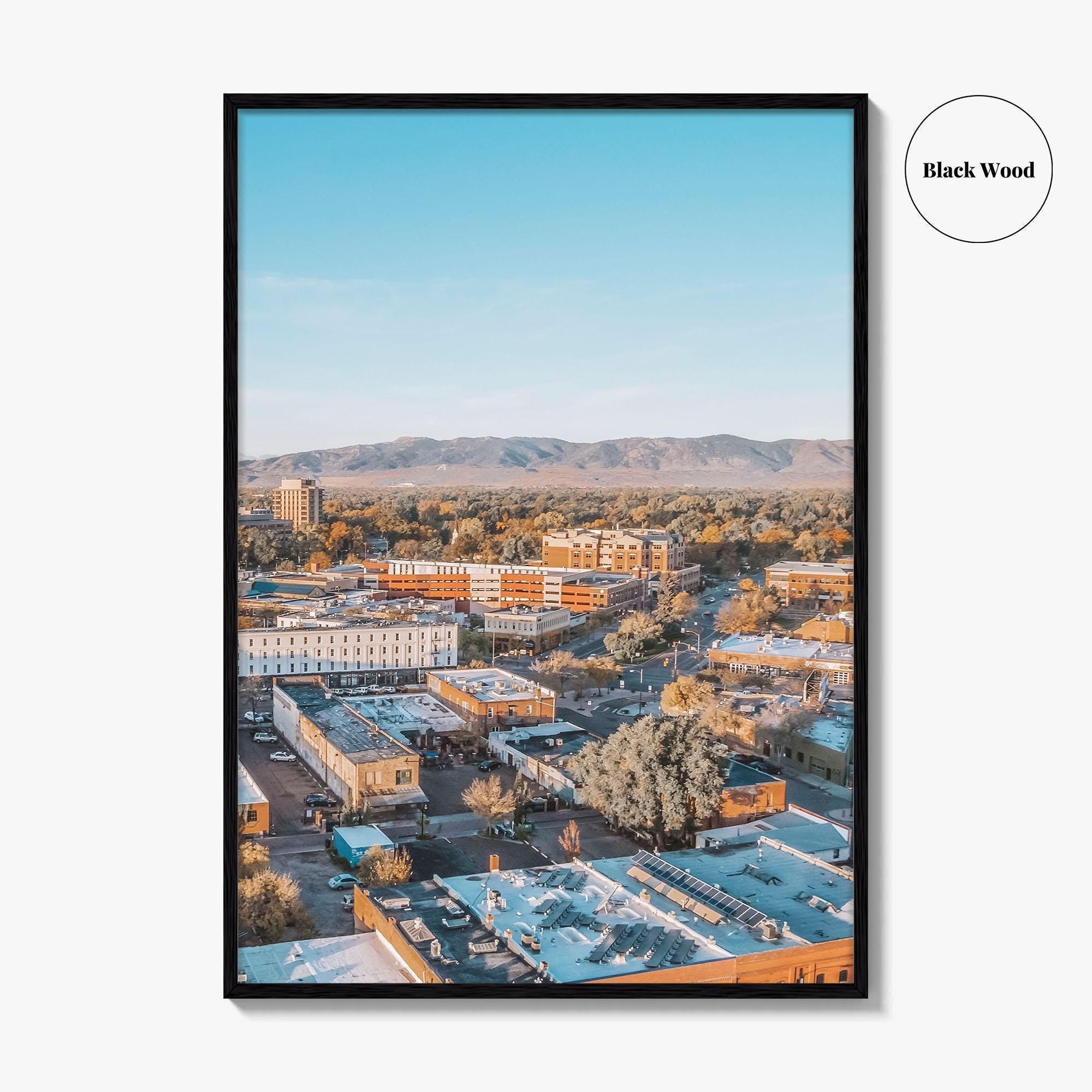 Fort Collins Skyline Fine Art Photo Print, Colorado USA Downtown Wall Poster, Rocky Mountains