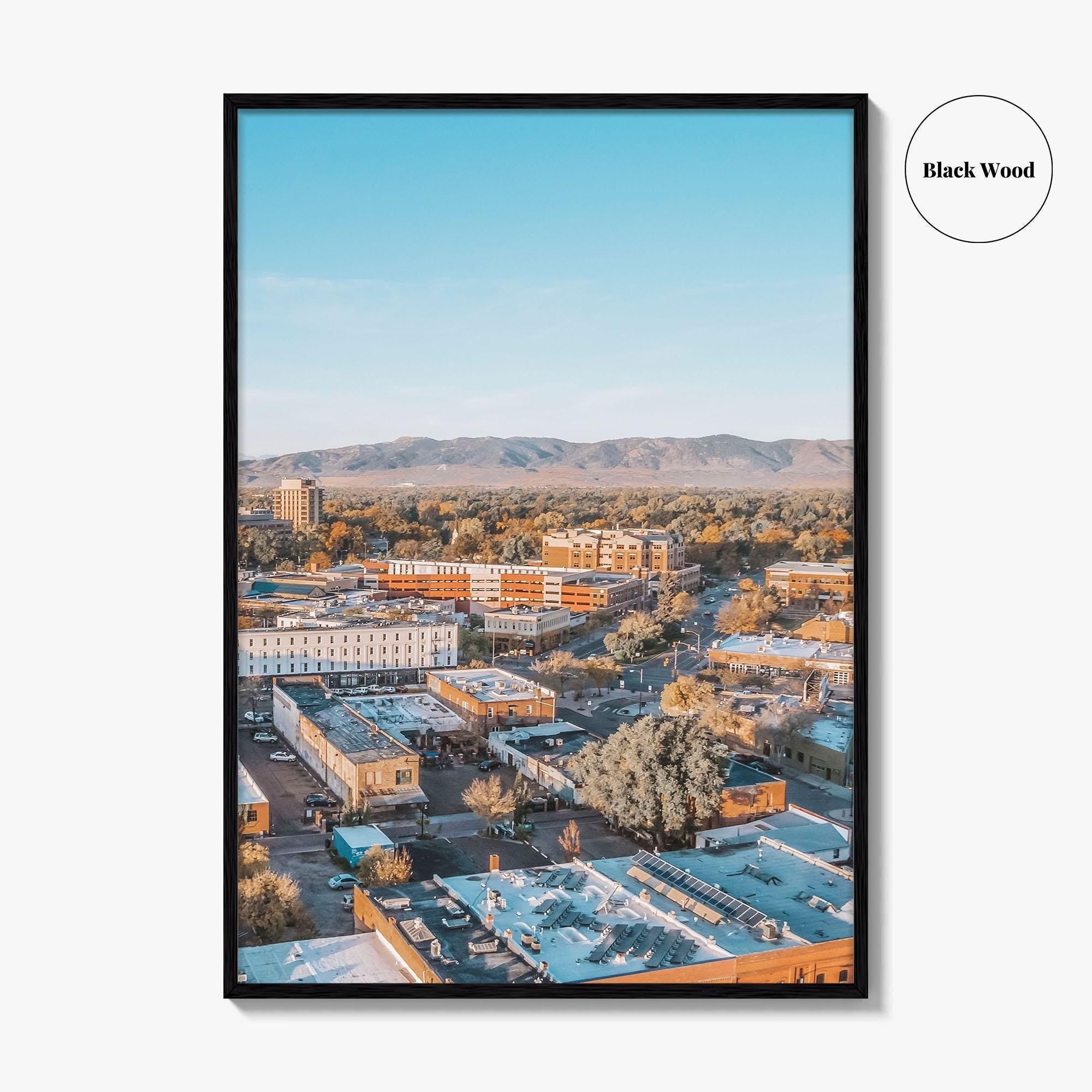 Fort Collins Skyline Fine Art Photo Print, Colorado USA Downtown Wall Poster, Rocky Mountains