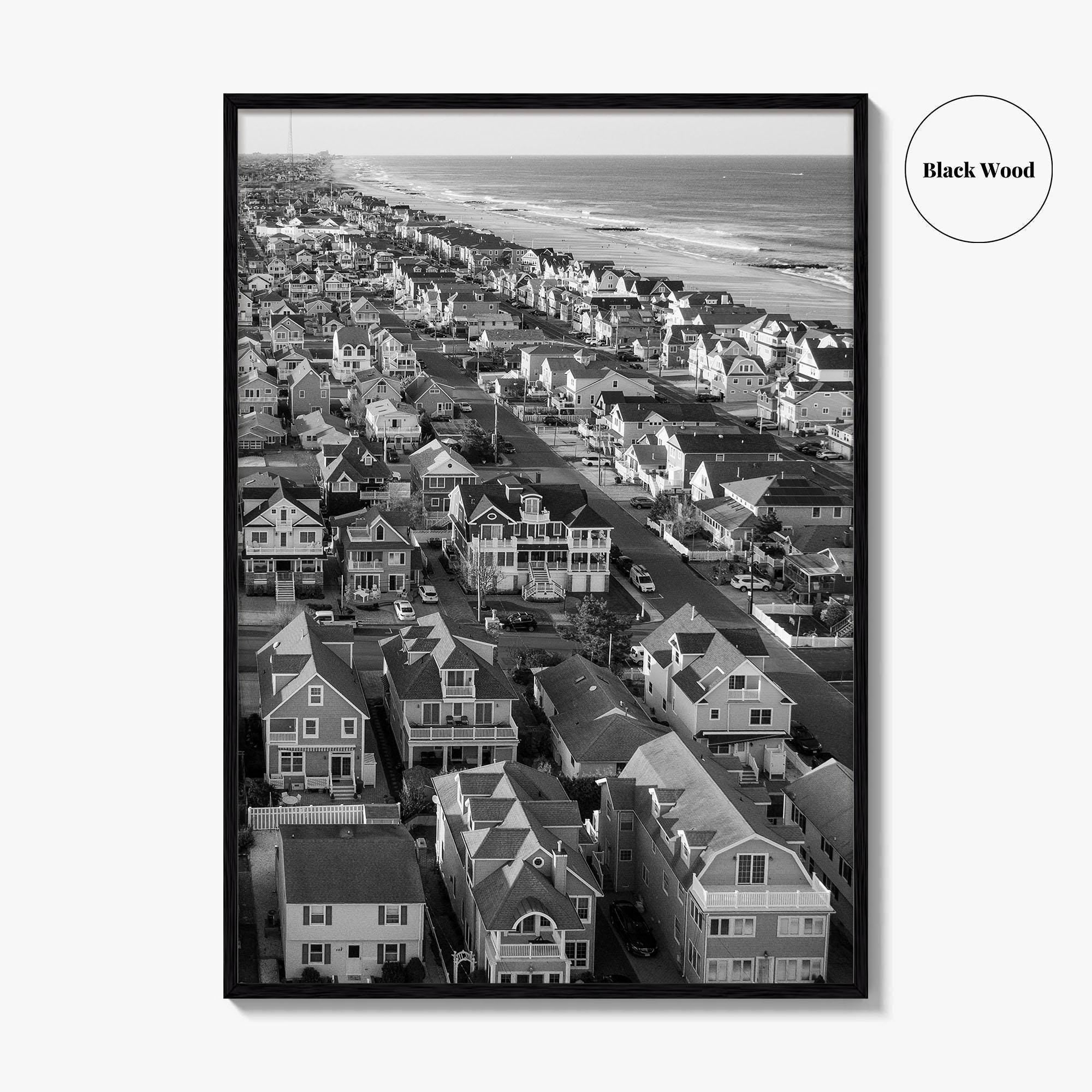 Manasquan Inlet Black and White Fine Art Photo Print, Jersey Shore NJ Poster