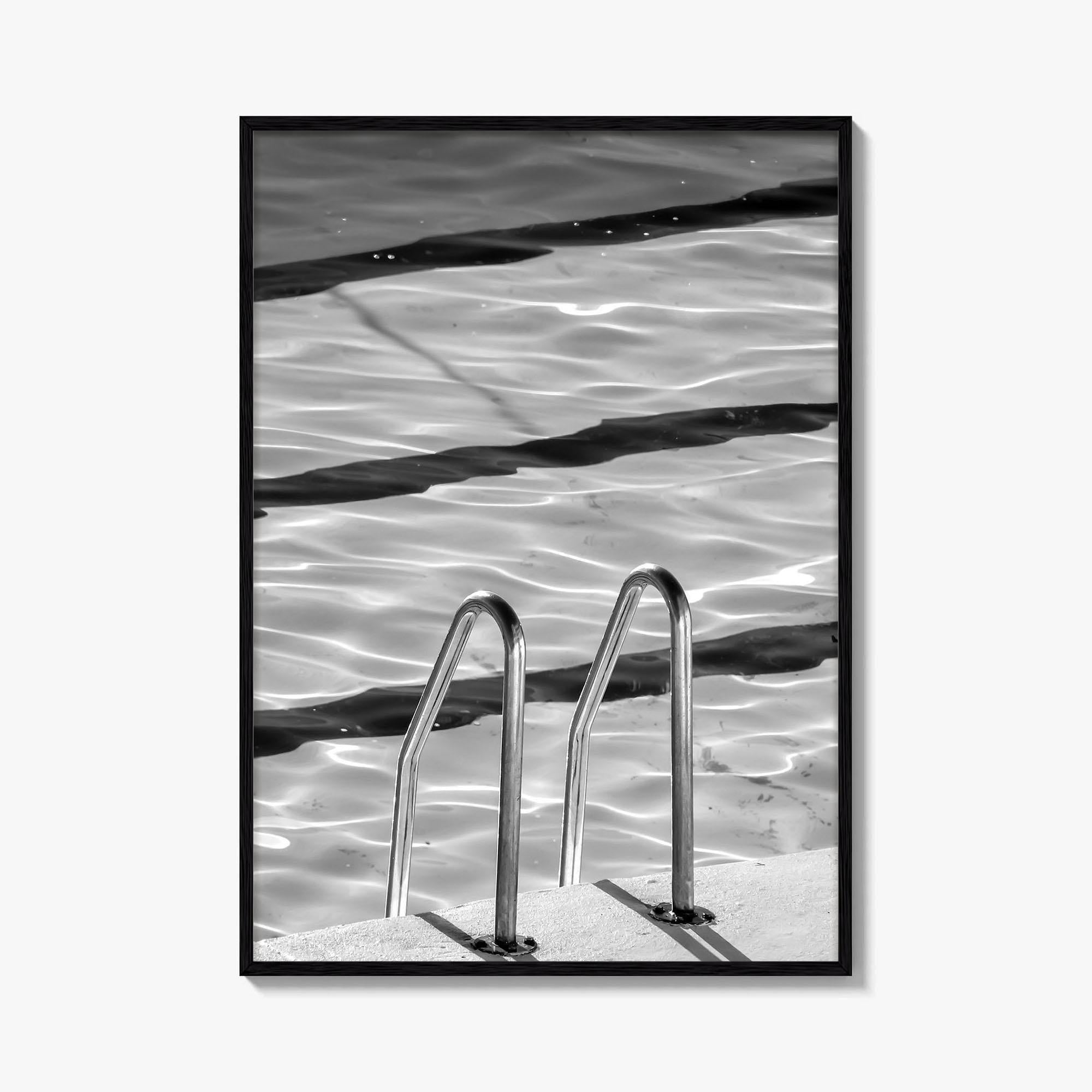 Bondi Beach Black and White Fine Art Photo Print, Sydney Icebergs Pool, Australia Poster