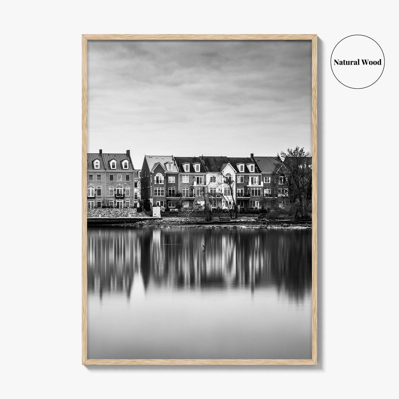 Alexandria Virginia Black and White Fine Art Photo Print, Potomac River Waterfront, USA Poster