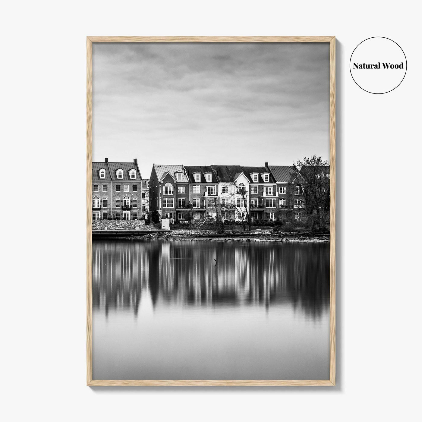 Alexandria Virginia Black and White Fine Art Photo Print, Potomac River Waterfront, USA Poster