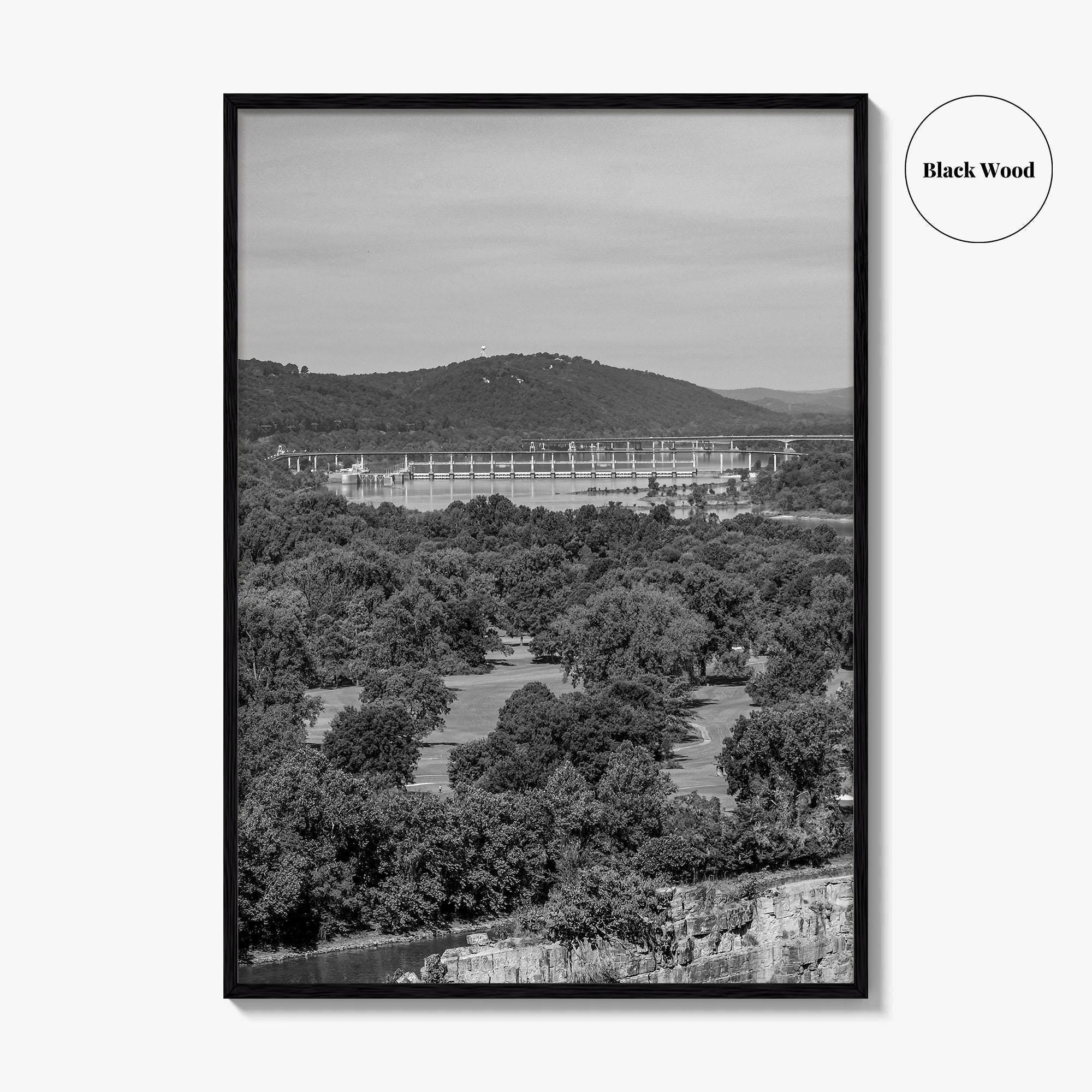 Arkansas River Black and White Fine Art Photo Print, North Little Rock Poster