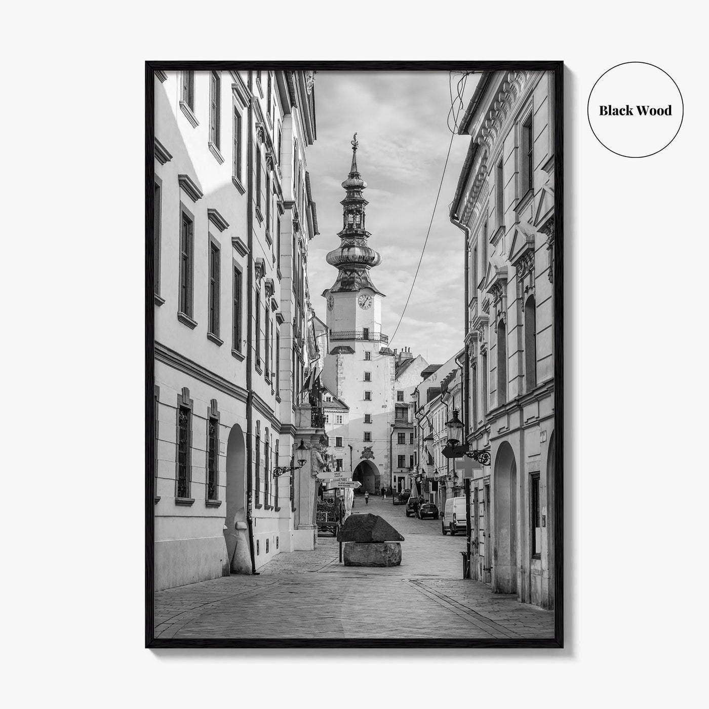 Bratislava Black and White Fine Art Photo Print, Michael's Gate Slovakia Poster