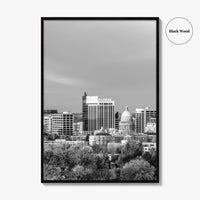 Boise Idaho Skyline Black and White Fine Art Photo Print, USA Wall Poster