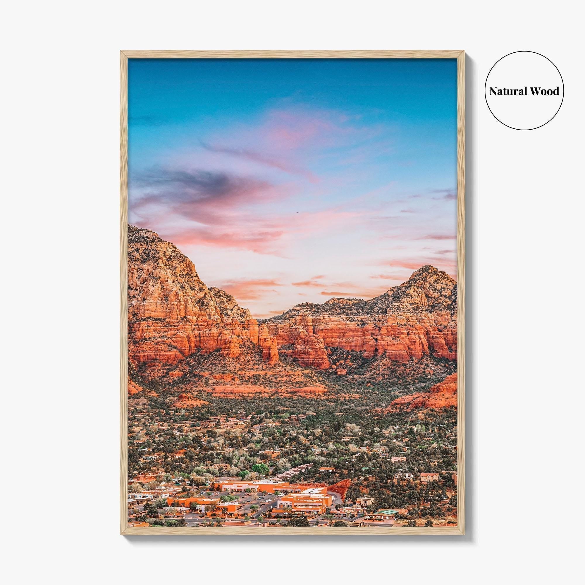 Sedona Fine Art Photo Print, Arizona USA, Downtown, Mountains, Red Rocks, Wall Decor Poster