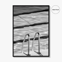 Bondi Beach Black and White Fine Art Photo Print, Sydney Icebergs Pool, Australia Poster