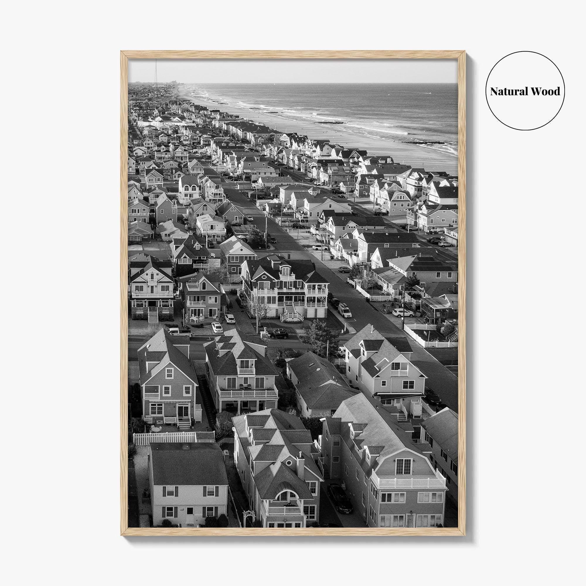 Manasquan Inlet Black and White Fine Art Photo Print, Jersey Shore NJ Poster