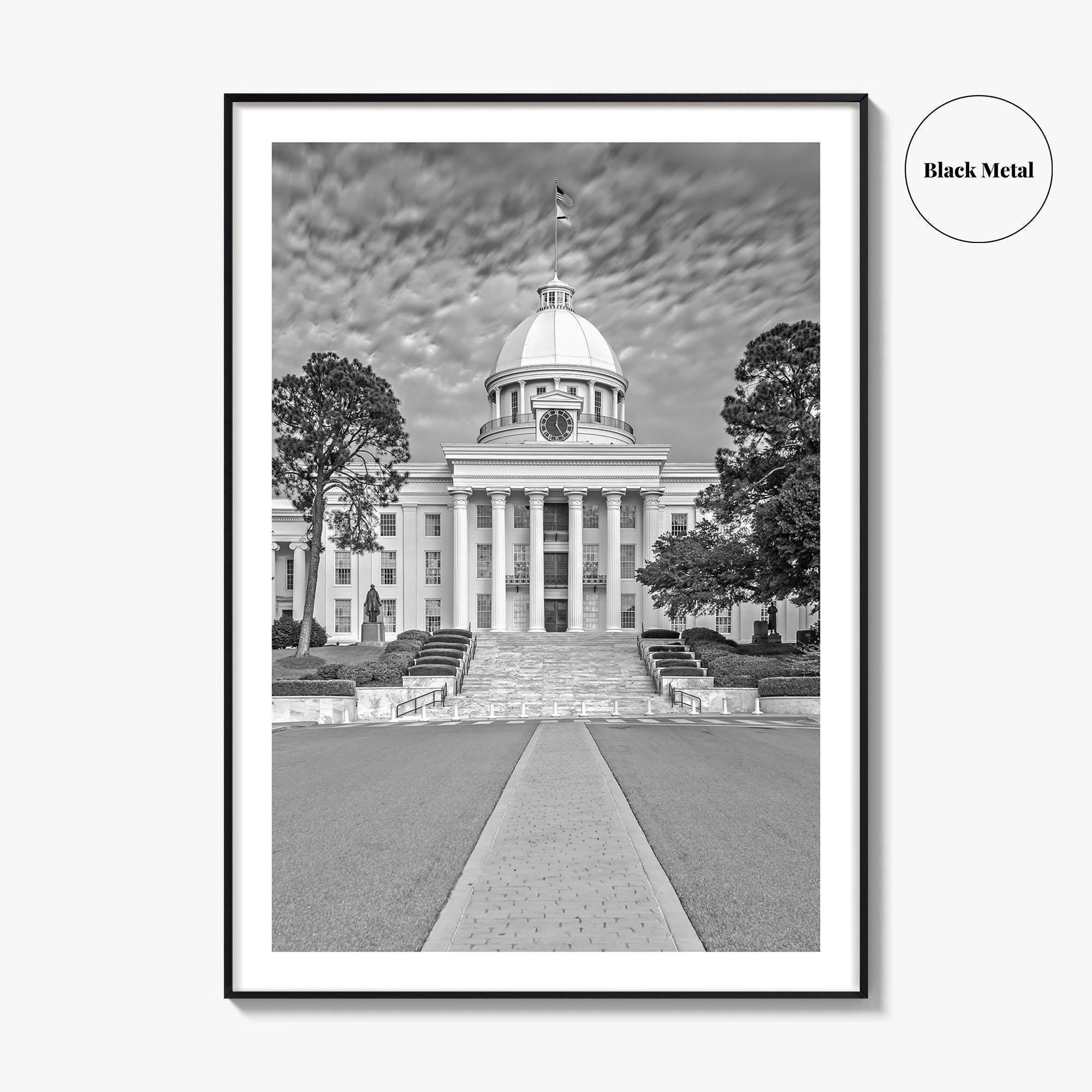 Alabama Black and White Fine Art Photo Print, Montgomery Capitol Poster, USA Poster