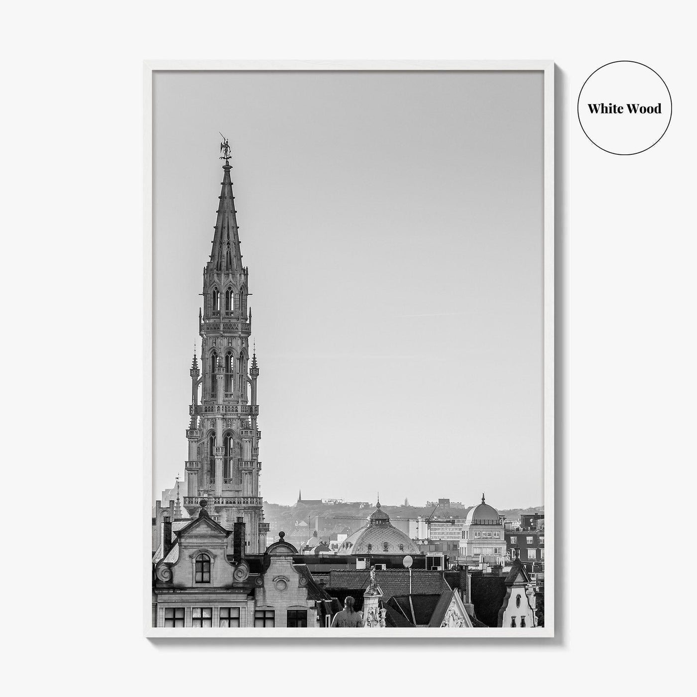 Brussels Black and White Fine Art Photo Print, Grand Place City Hall Belgium Poster