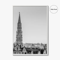 Brussels Black and White Fine Art Photo Print, Grand Place City Hall Belgium Poster