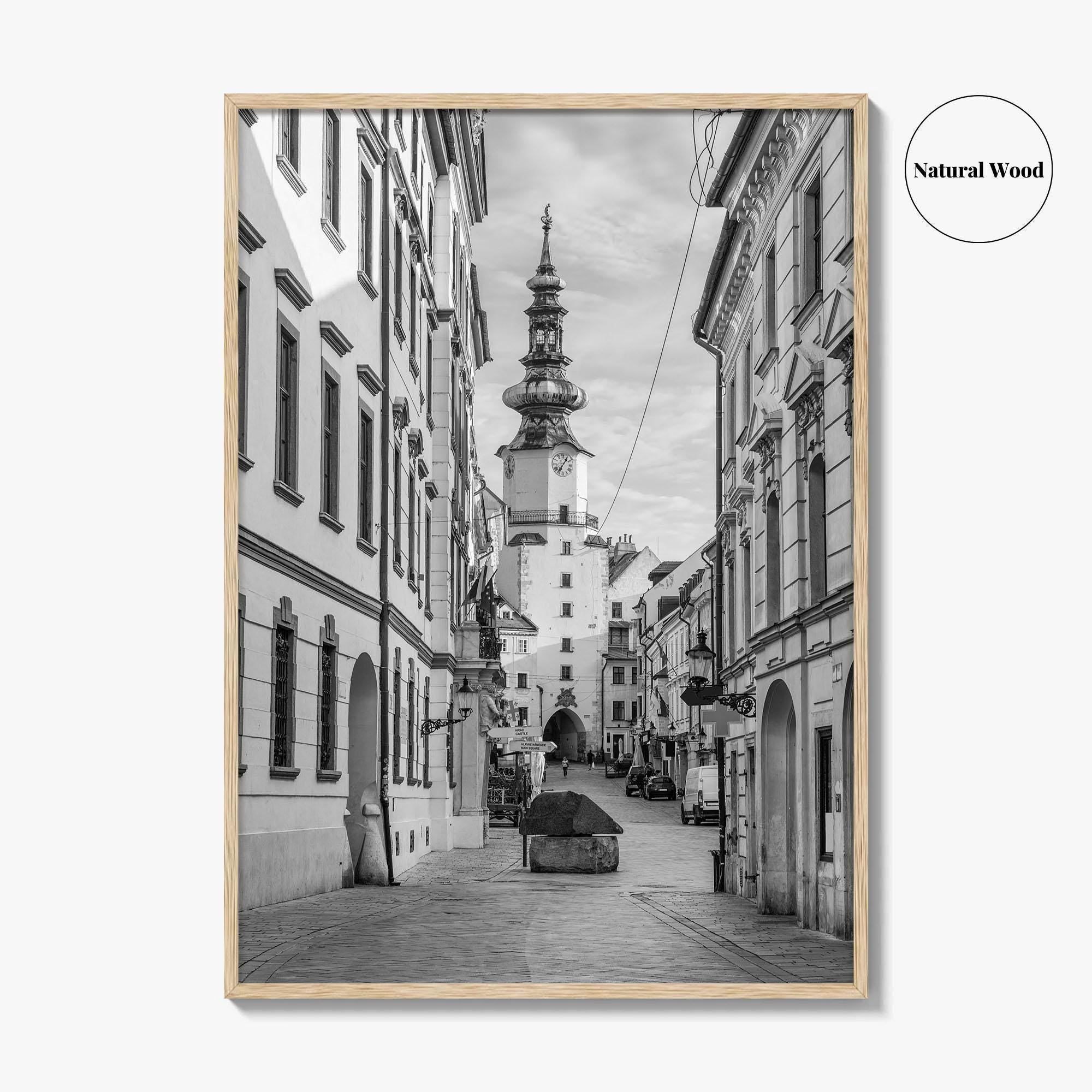 Bratislava Black and White Fine Art Photo Print, Michael's Gate Slovakia Poster
