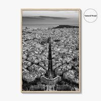 Barcelona Skyline Black and White Fine Art Photo Print, Catalonia Spain Poster