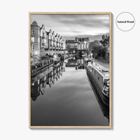 Birmingham Black and White Fine Art Photo Print, Canals West Midlands UK Poster