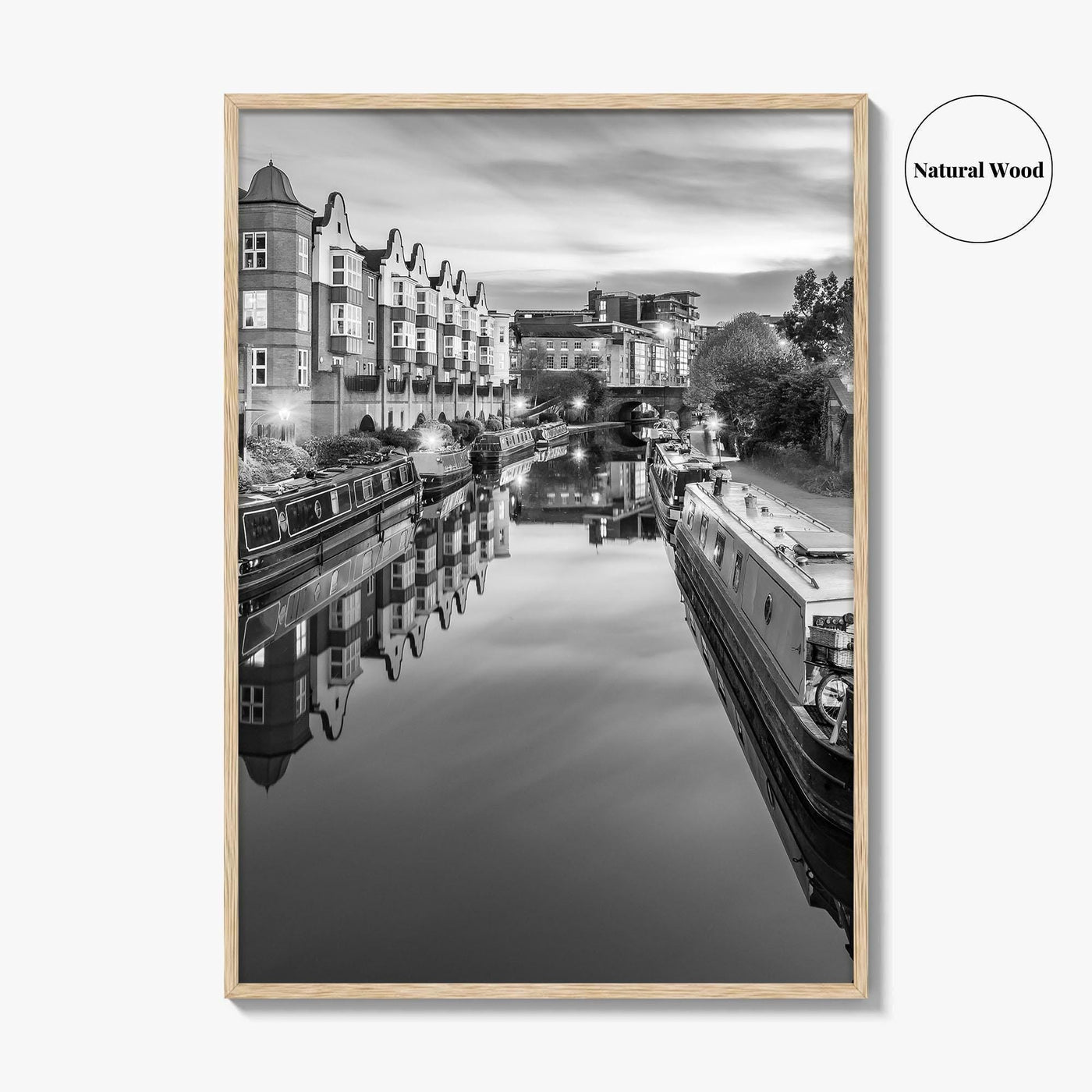 Birmingham Black and White Fine Art Photo Print, Canals West Midlands UK Poster