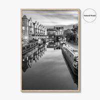 Birmingham Black and White Fine Art Photo Print, Canals West Midlands UK Poster