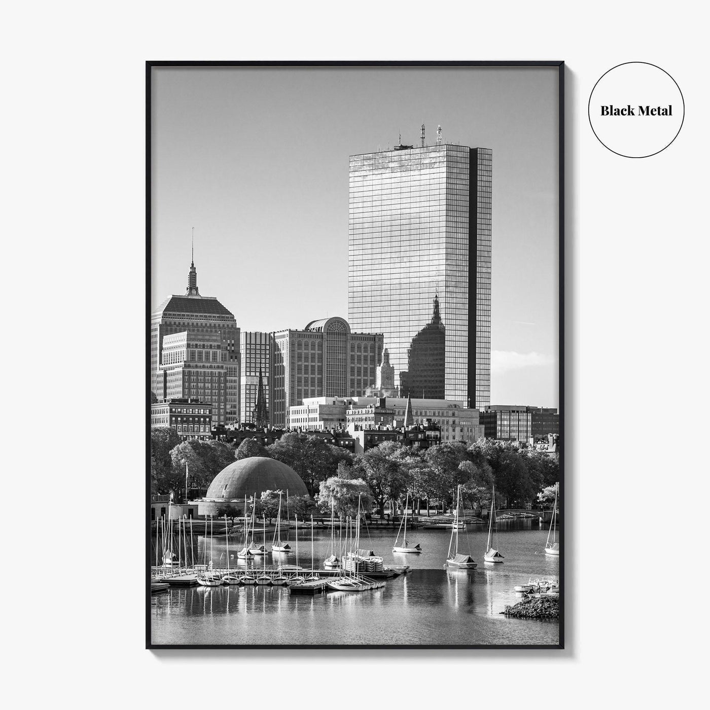 Boston Skyline Black and White Fine Art Photo Print, City, Massachusetts USA, Wall Poster