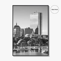 Boston Skyline Black and White Fine Art Photo Print, City, Massachusetts USA, Wall Poster