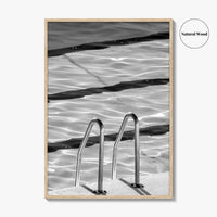 Bondi Beach Black and White Fine Art Photo Print, Sydney Icebergs Pool, Australia Poster