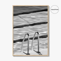 Bondi Beach Black and White Fine Art Photo Print, Sydney Icebergs Pool, Australia Poster