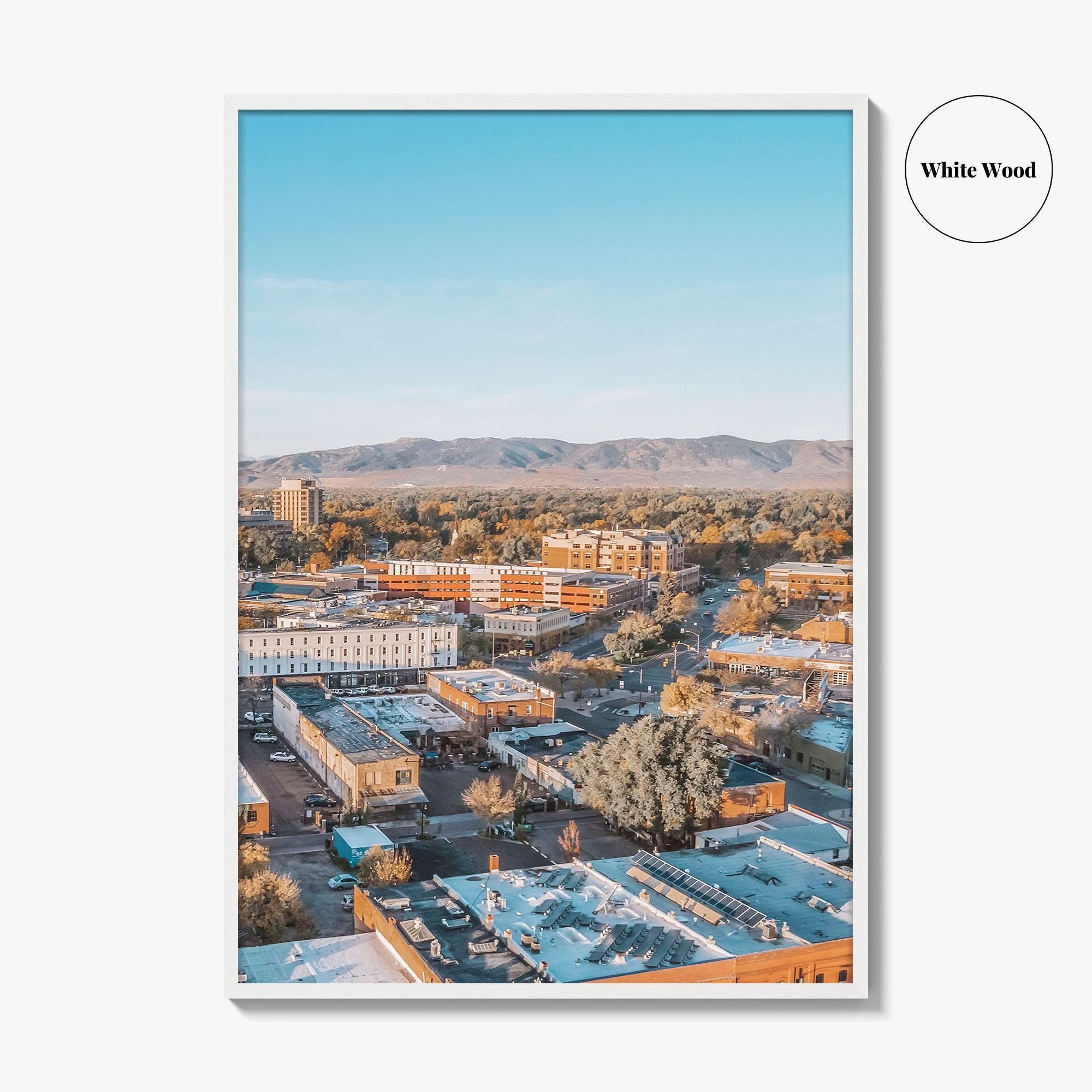 Fort Collins Skyline Fine Art Photo Print, Colorado USA Downtown Wall Poster, Rocky Mountains
