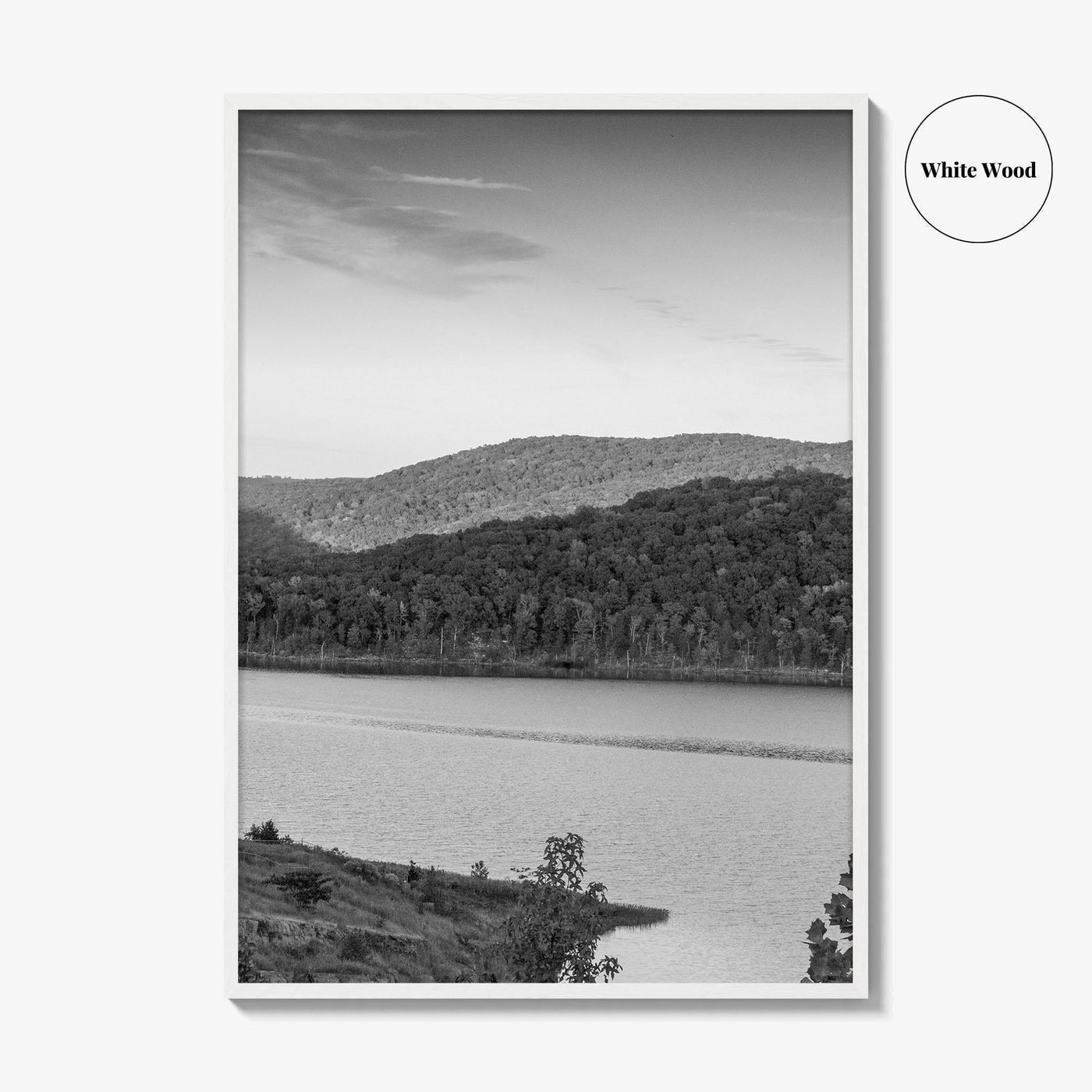 Fort Smith Lake Black and White Fine Art Photo Print, Boston Mountains Arkansas Poster