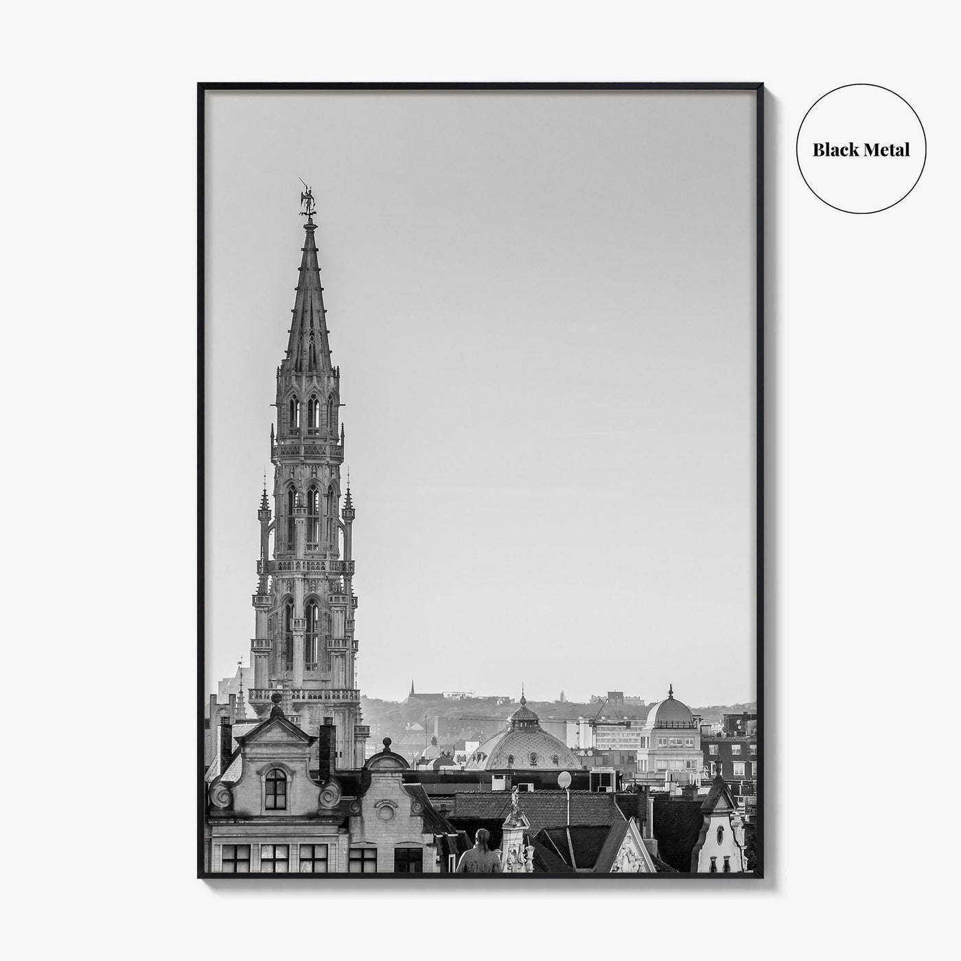 Brussels Black and White Fine Art Photo Print, Grand Place City Hall Belgium Poster