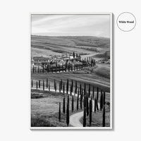 Tuscany Black and White Fine Art Photo Print, Crete Senesi, Siena, Italy Wall Poster