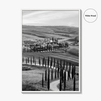 Tuscany Black and White Fine Art Photo Print, Crete Senesi, Siena, Italy Wall Poster
