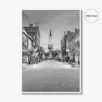 Burlington Black and White Fine Art Photo Print, Vermont, Church Street Marketplace, Poster