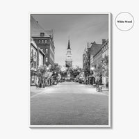 Burlington Black and White Fine Art Photo Print, Vermont, Church Street Marketplace, Poster