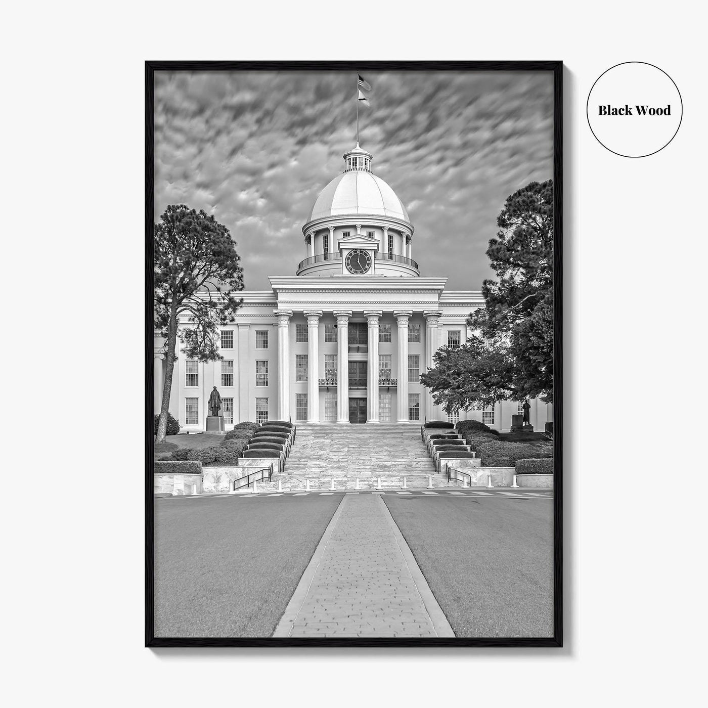 Alabama Black and White Fine Art Photo Print, Montgomery Capitol Poster, USA Poster