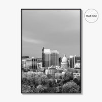 Boise Idaho Skyline Black and White Fine Art Photo Print, USA Wall Poster