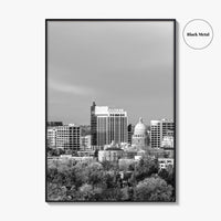 Boise Idaho Skyline Black and White Fine Art Photo Print, USA Wall Poster