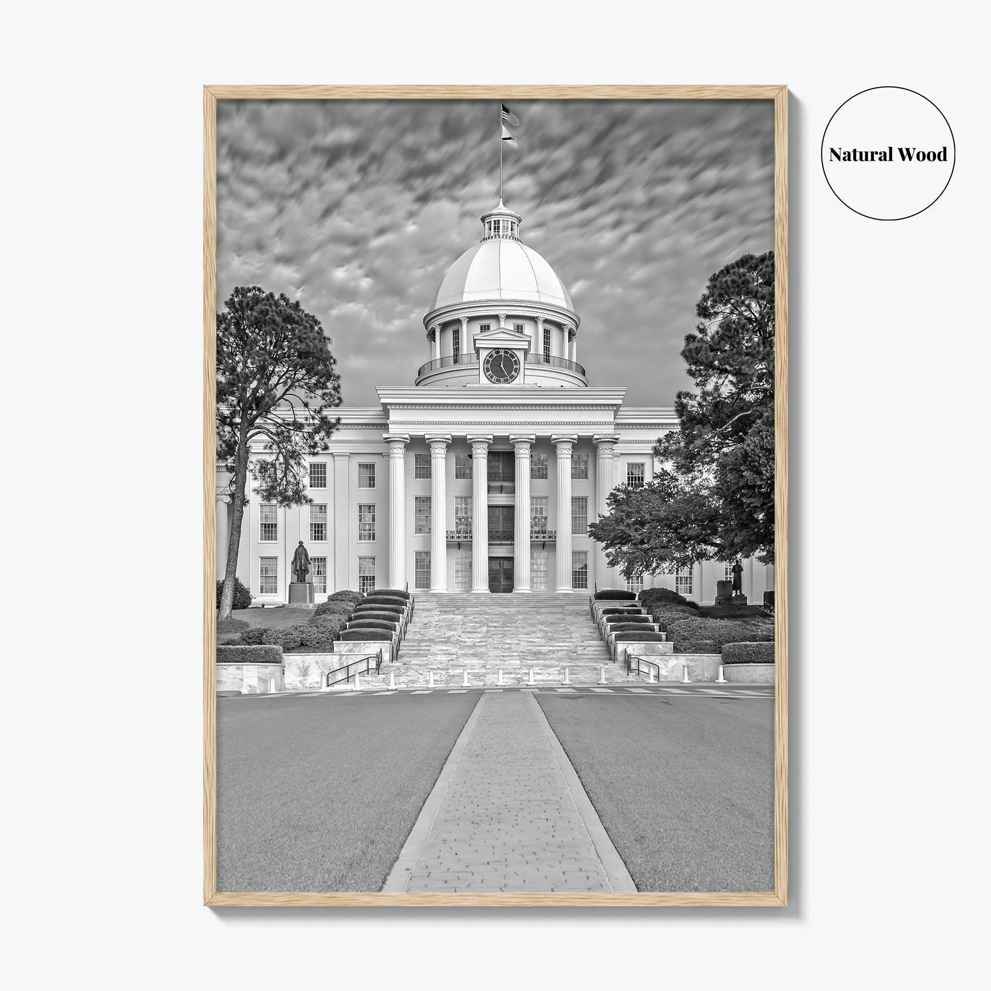 Alabama Black and White Fine Art Photo Print, Montgomery Capitol Poster, USA Poster