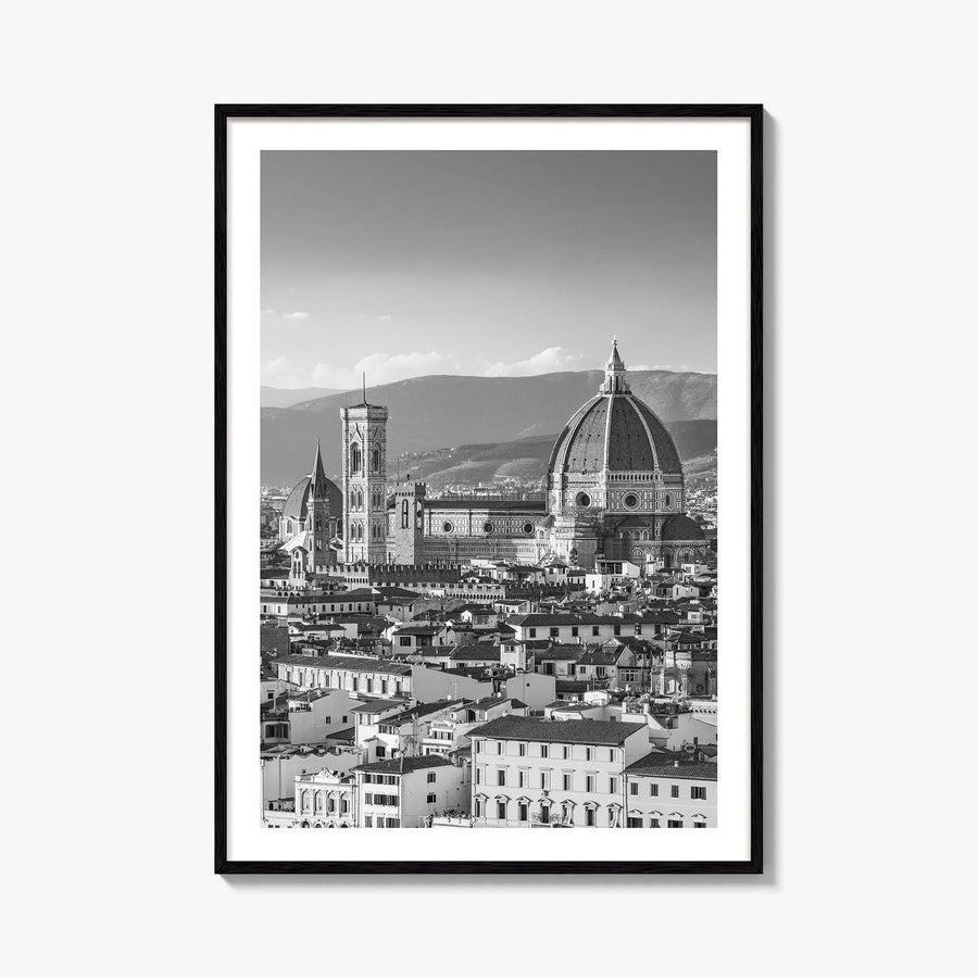 Florence Black and White Fine Art Photo Print, Firenze Duomo, Tuscany Italy Wall Poster