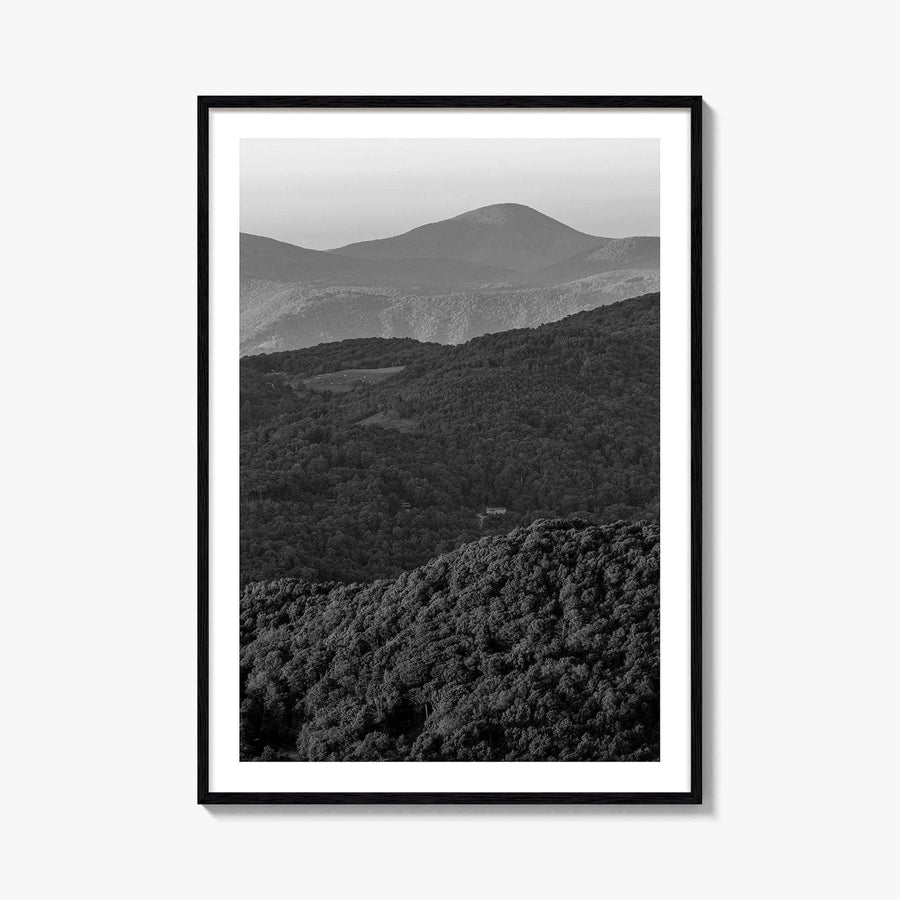 Blue Ridge Black and White Fine Art Photo Print, North Carolina, Appalachia Poster