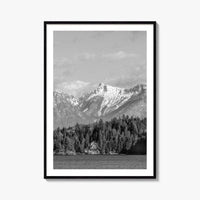 Sechelt Inlet Black and White Fine Art Photo Print, Vancouver Canada Poster