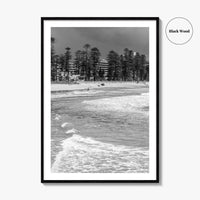 Manly Beach Black and White Fine Art Photo Print, Sydney, Australia, Wall Poster