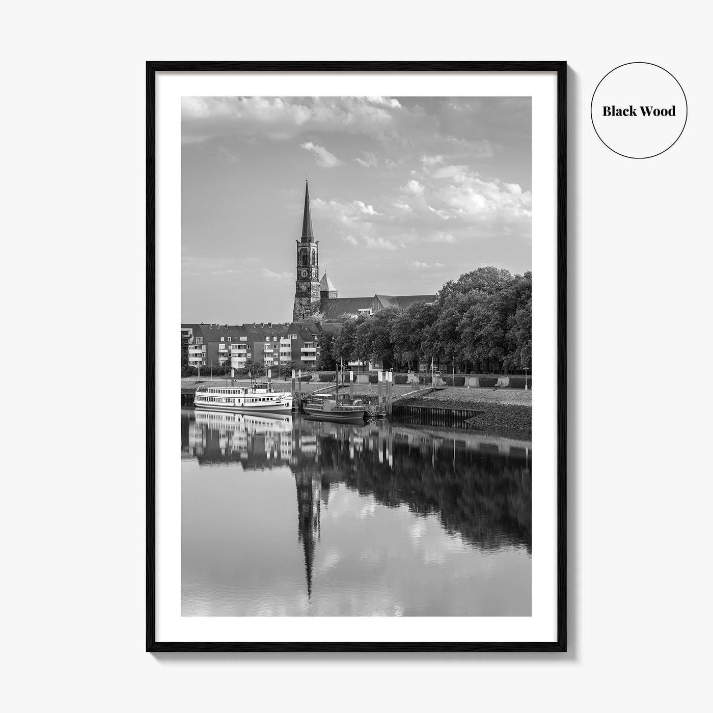 Bremen Black and White Fine Art Photo Print, Germany Wall Poster, St Stephani Church