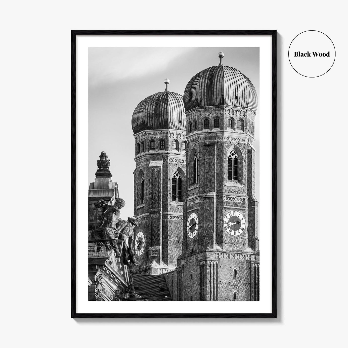 Munich Black and White Fine Art Photo Print, Frauenkirche Cathedral Bavaria, Germany Poster