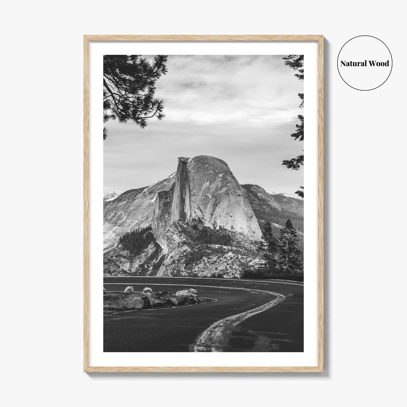 Yosemite National Park Black and White Fine Art Photo Print, Half Dome, California Poster