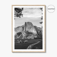 Yosemite National Park Black and White Fine Art Photo Print, Half Dome, California Poster