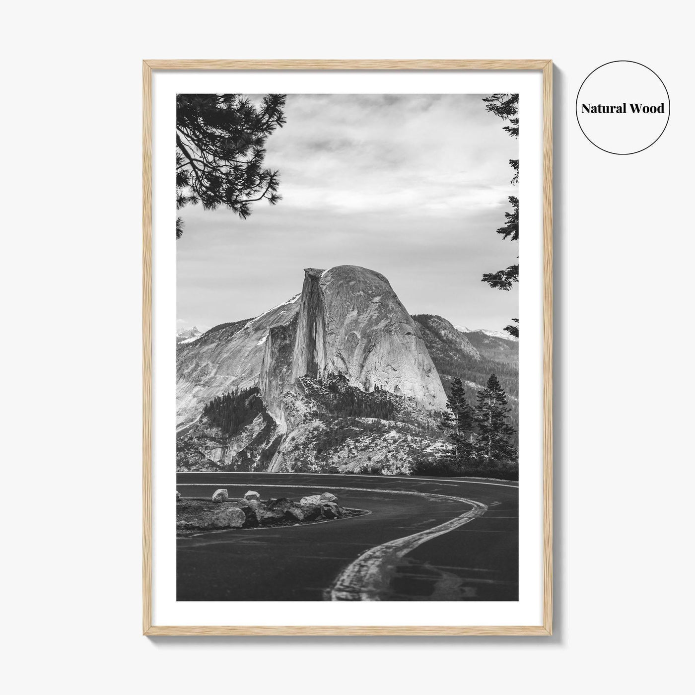 Yosemite National Park Black and White Fine Art Photo Print, Half Dome, California Poster