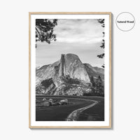 Yosemite National Park Black and White Fine Art Photo Print, Half Dome, California Poster