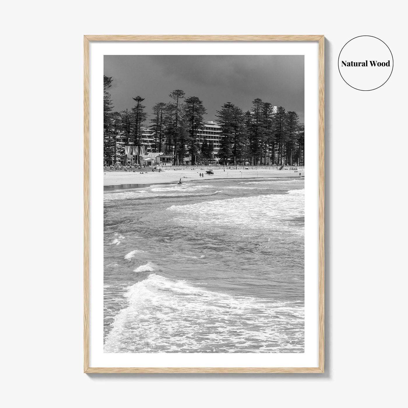 Manly Beach Black and White Fine Art Photo Print, Sydney, Australia, Wall Poster