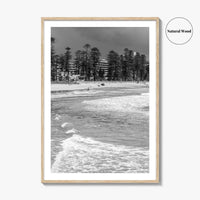 Manly Beach Black and White Fine Art Photo Print, Sydney, Australia, Wall Poster